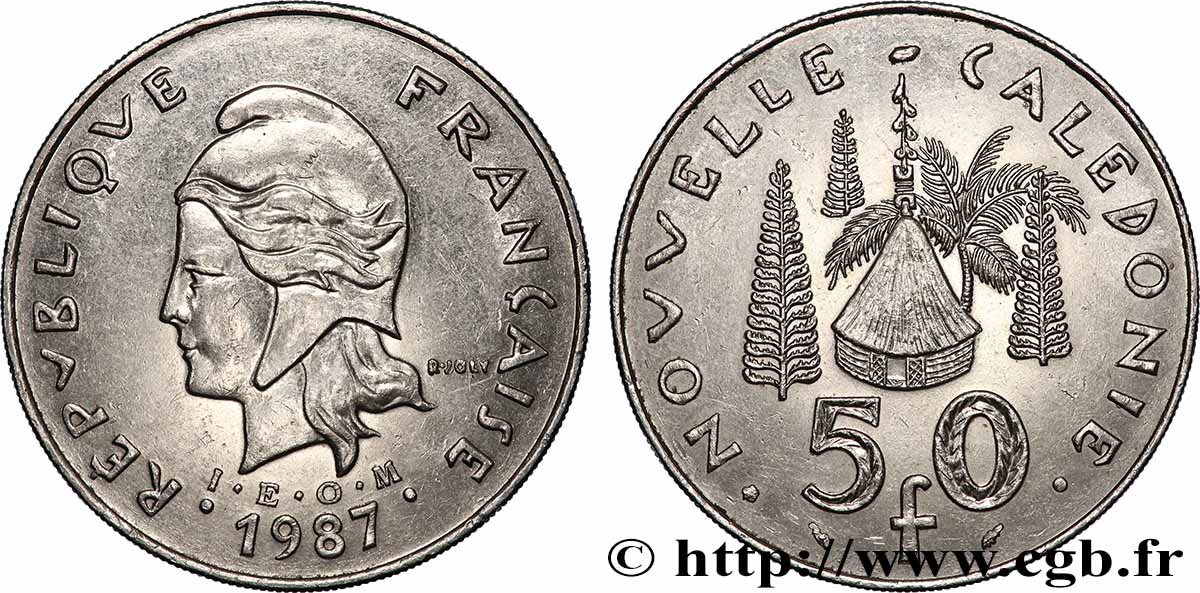 NUOVA CALEDONIA 50 Francs I.E.O.M. 1987 Paris SPL