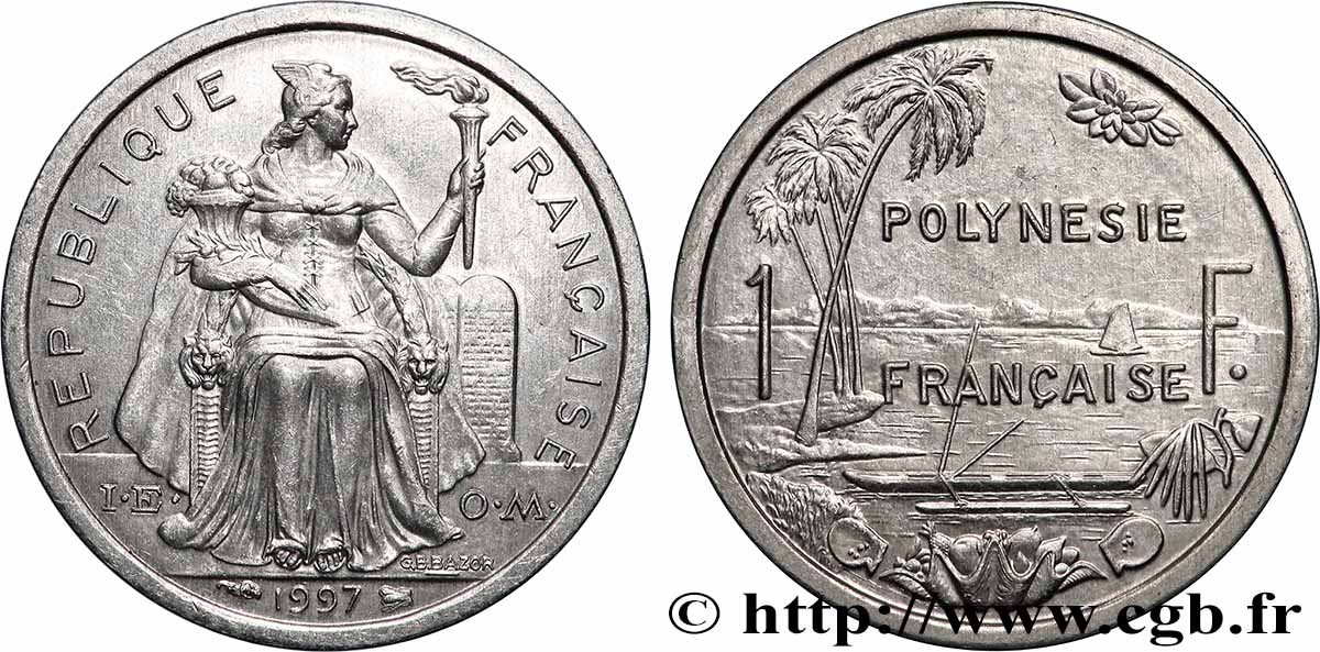 FRANZÖSISCHE-POLYNESIEN 1 Franc I.E.O.M. 1997 Paris VZ