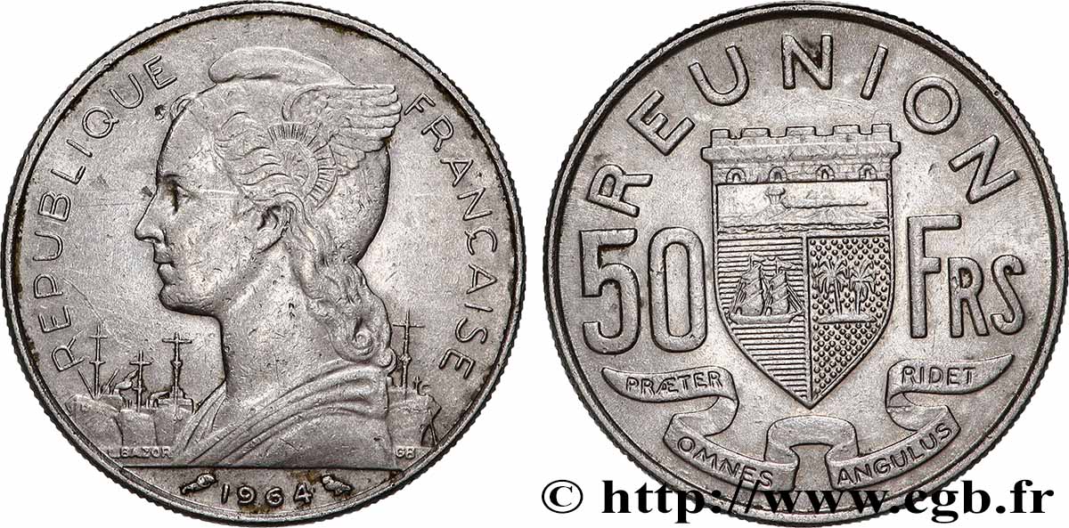 REUNION INSEL 50 Francs 1964 Paris SS