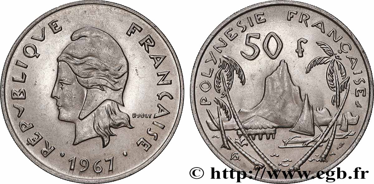 FRANZÖSISCHE-POLYNESIEN 50 Francs 1967 Paris VZ