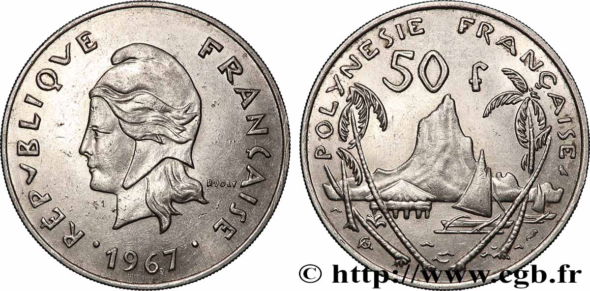 FRANZÖSISCHE-POLYNESIEN 50 Francs 1967 Paris VZ