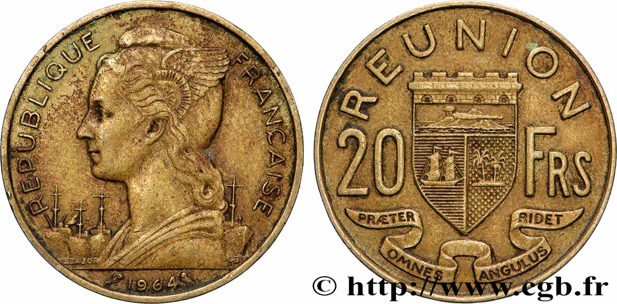 ISOLA RIUNIONE 20 Francs 1964 Paris BB