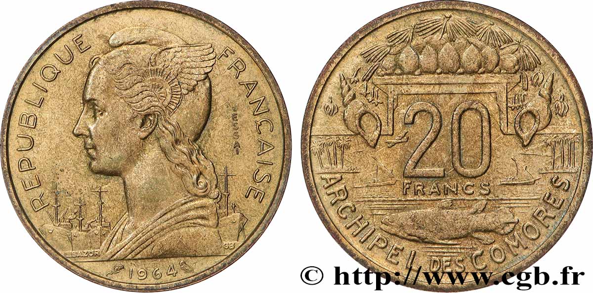 COMORES - Archipel Essai de 20 Francs 1964 Paris SUP