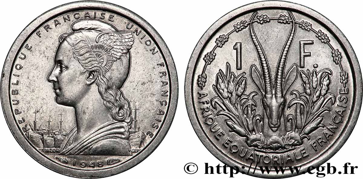 FRANZÖSISCHE WESTAFRIKA - FRANZÖSISCHE UNION 1 Franc Union Française 1948 Paris VZ