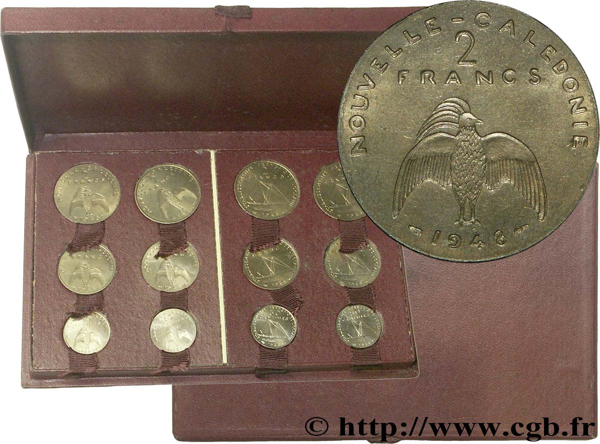UNION FRANÇAISE - QUATRIÈME RÉPUBLIQUE Boîte de 12 essais des colonies françaises 1948 Monnaie de Paris SPL 