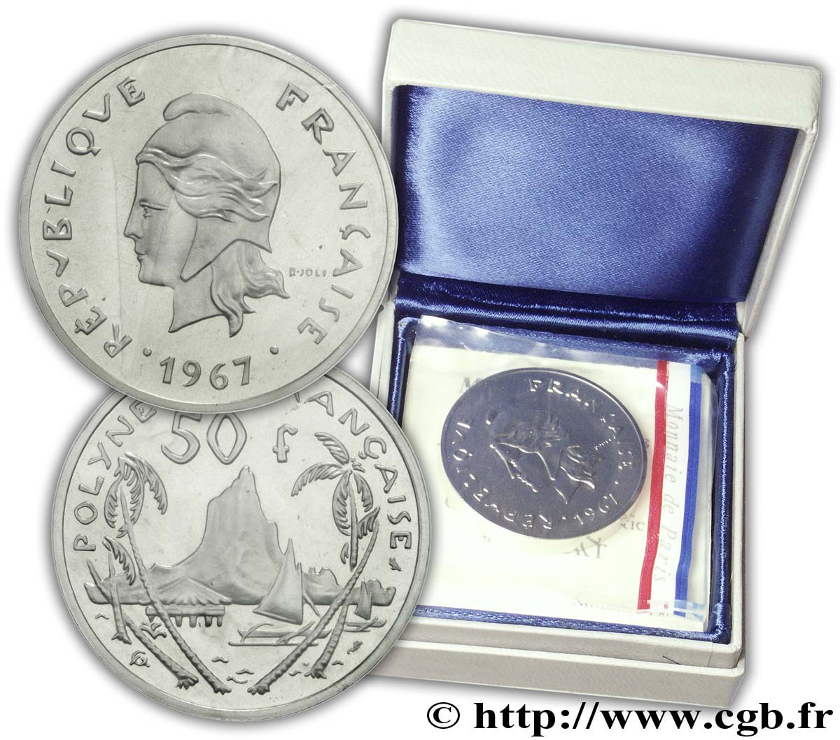 POLYNÉSIE FRANÇAISE Piéfort 50 Francs Pacifique 1967 Paris FDC 