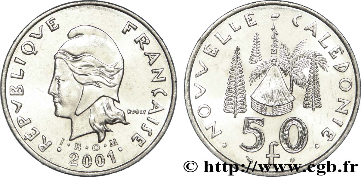 NEW CALEDONIA 50 Francs I.E.O.M Marianne 2001 Paris MS 