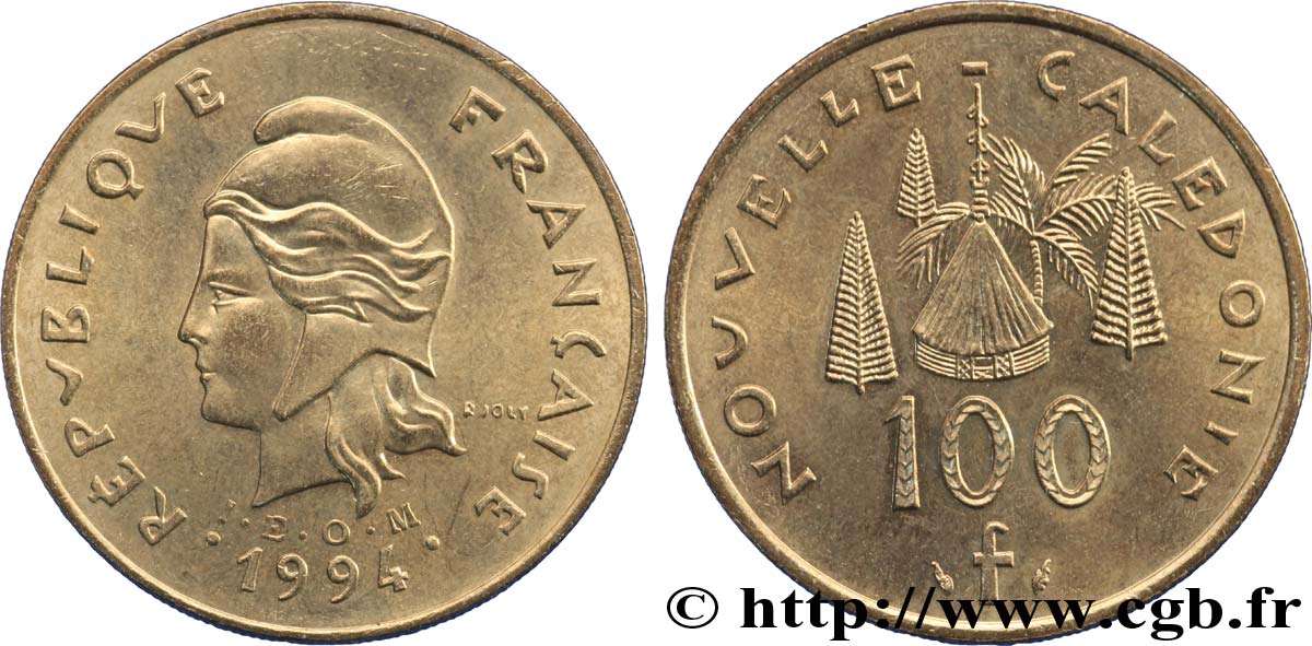 NOUVELLE CALÉDONIE 100 Francs I.E.O.M. 1994 Paris SPL 