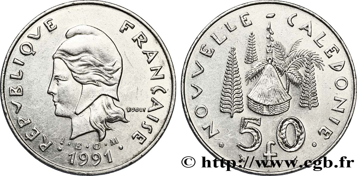 NEW CALEDONIA 50 Francs 1991 Paris AU 
