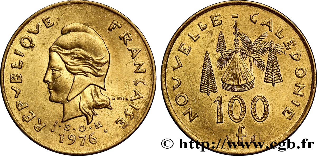 NOUVELLE CALÉDONIE 100 Francs IEOM 1976 Paris SUP 