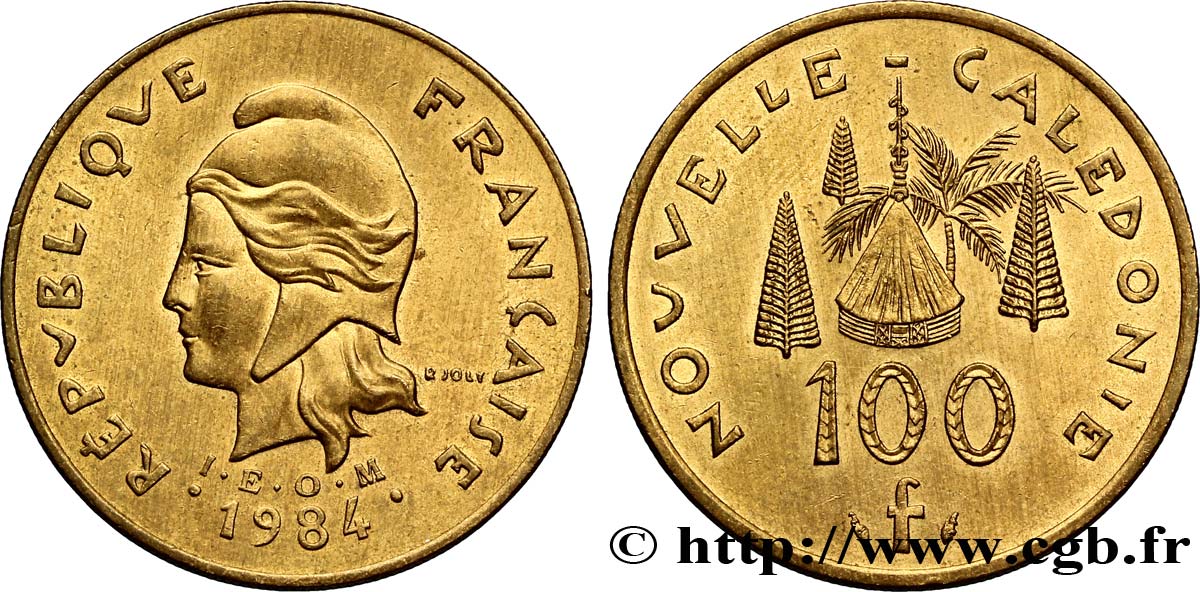 NEUKALEDONIEN 100 Francs IEOM 1984 Paris VZ 