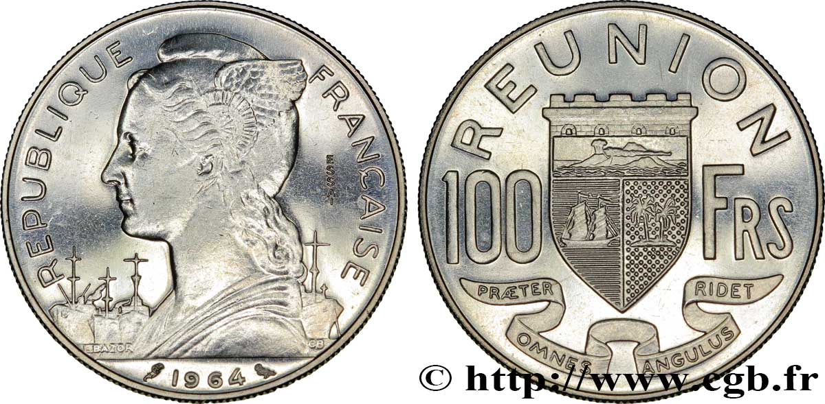 REUNION INSEL Essai de 100 Francs 1964 Paris fST 