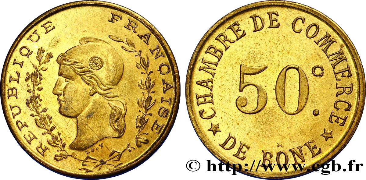 ALGERIA 50 Centimes Chambre de commerce de Bône (Algérie) N.D.  AU 