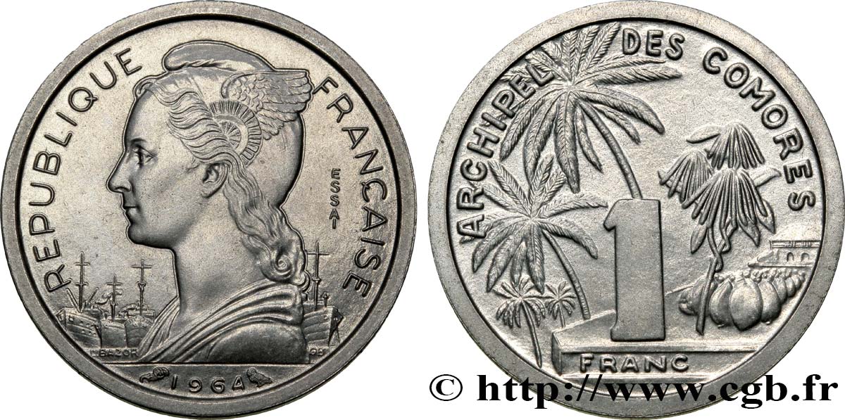 COMORES - Archipel Essai de 1 Franc 1964 Paris FDC 