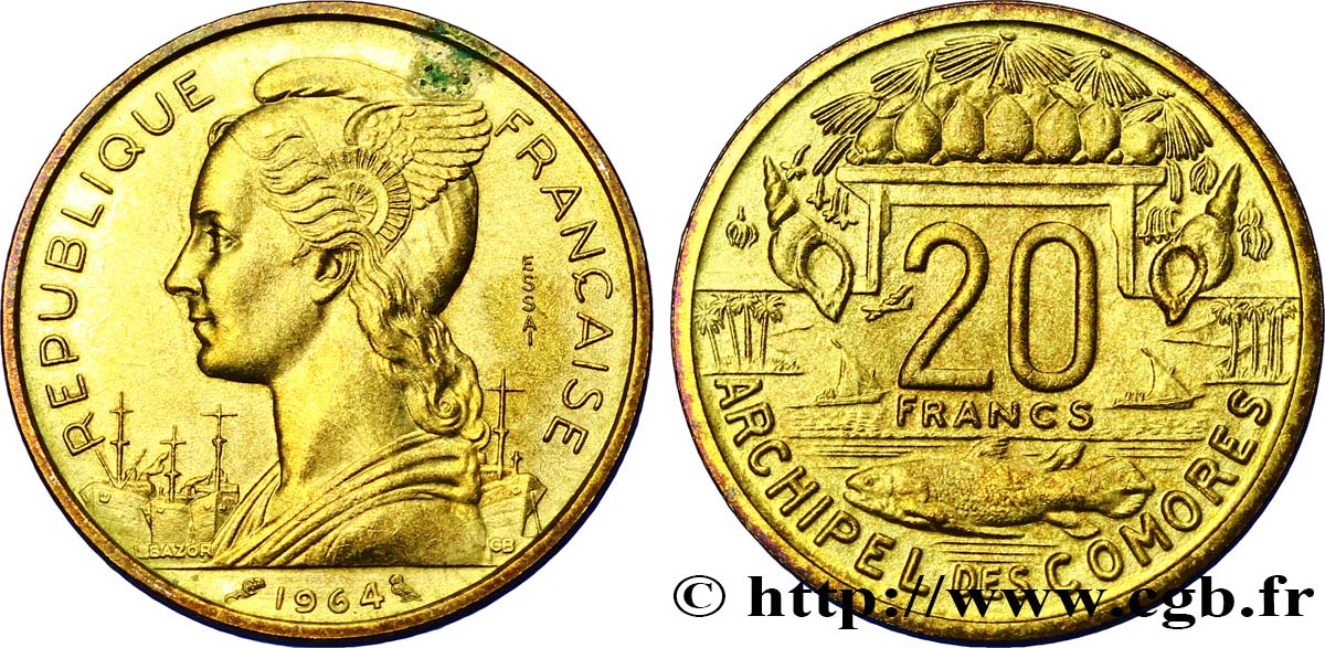 COMORES - Archipel Essai de 20 Francs 1964 Paris SUP 