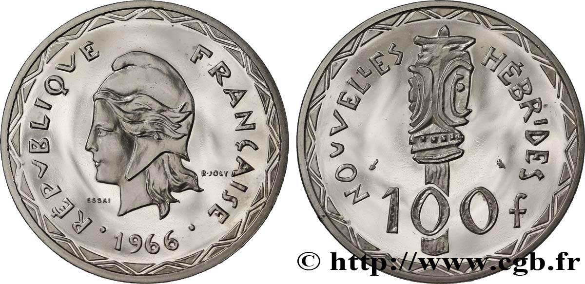 NOUVELLES HÉBRIDES (VANUATU depuis 1980) Essai de 100 Francs 1966 Paris FDC 