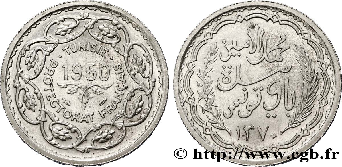 TUNISIA - French protectorate 10 Francs (module de) 1950 Paris MS 