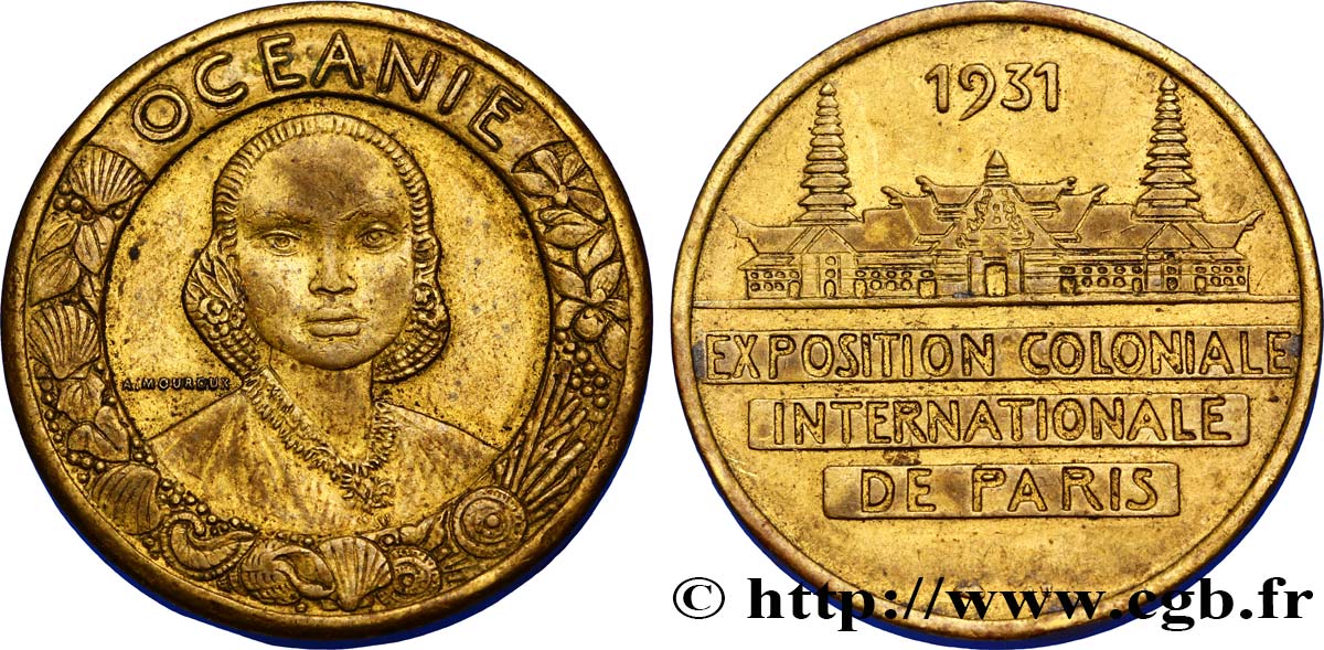 COLONIES GÉNÉRALES Médaille Exposition Coloniale Internationale - Océanie 1931 Paris TB 