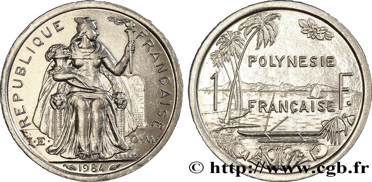 POLYNÉSIE FRANÇAISE 1 Franc I.E.O.M. 1984 Paris FDC 