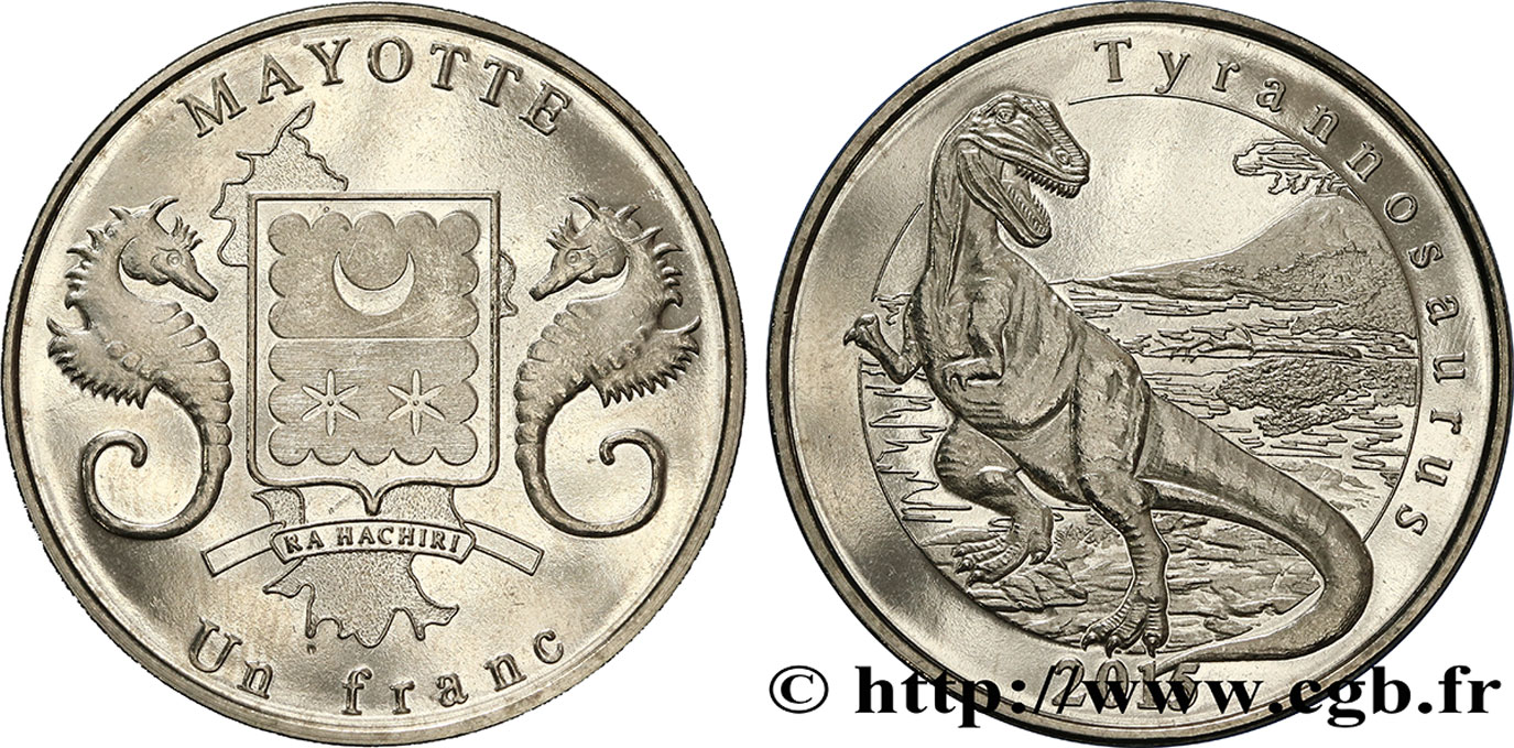 MAYOTTE 1 Franc Tyrannosaure 2015  fST 