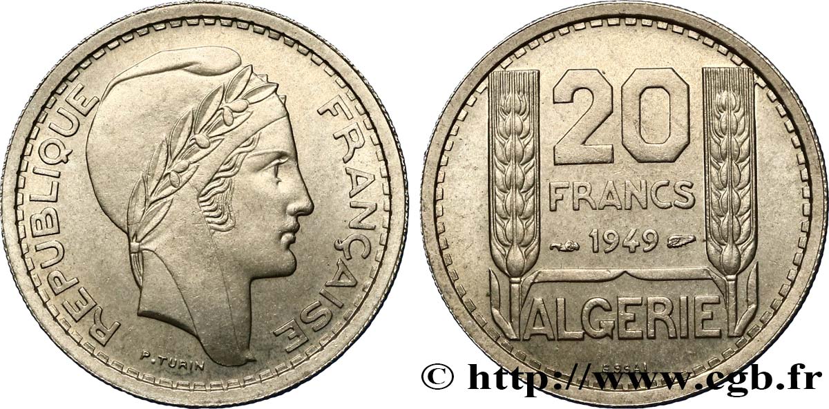 ARGELIA Essai 20 Francs Turin 1949  SC 
