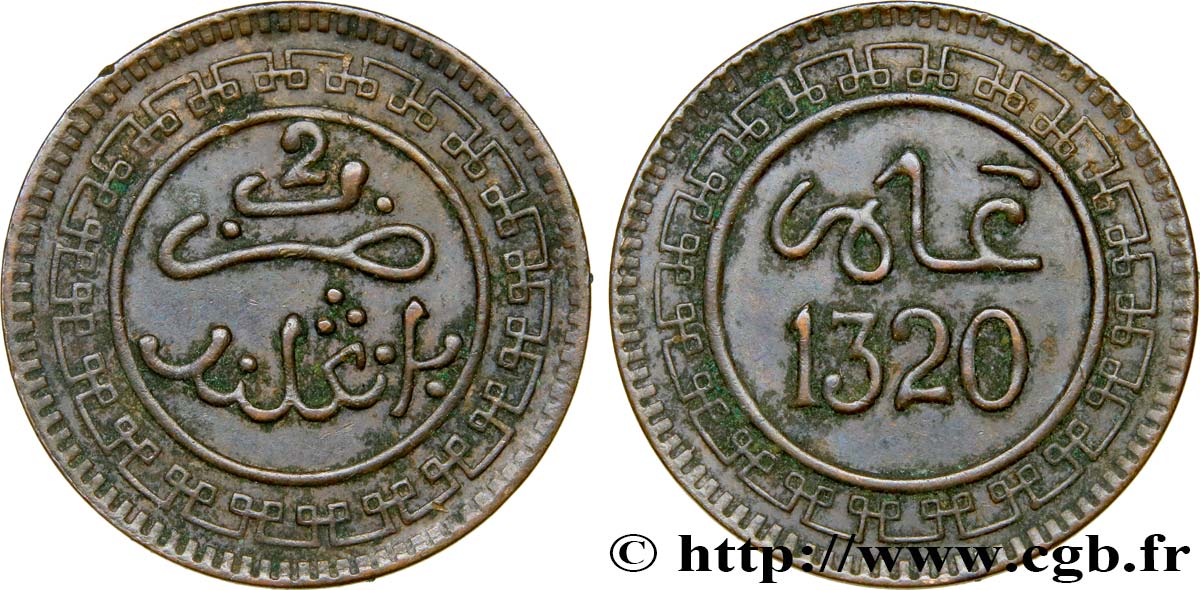 MAROC 2 Mazounas Abdoul Aziz I an 1320 1902 Birmingham TTB 