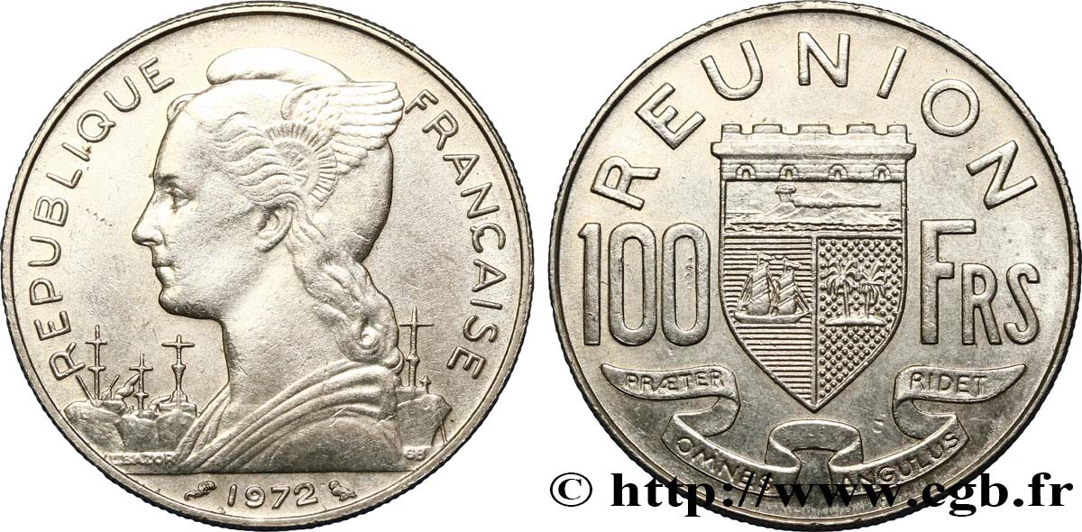 REUNION 100 Francs 1972 Paris AU 