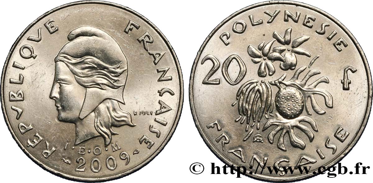 FRENCH POLYNESIA 10 Francs I.E.O.M Marianne 2009 Paris MS 