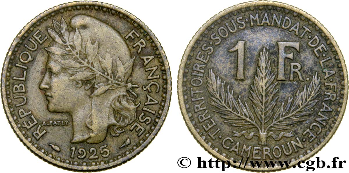 CAMERUN - Mandato Francese 1 Franc 1925 Paris BB 