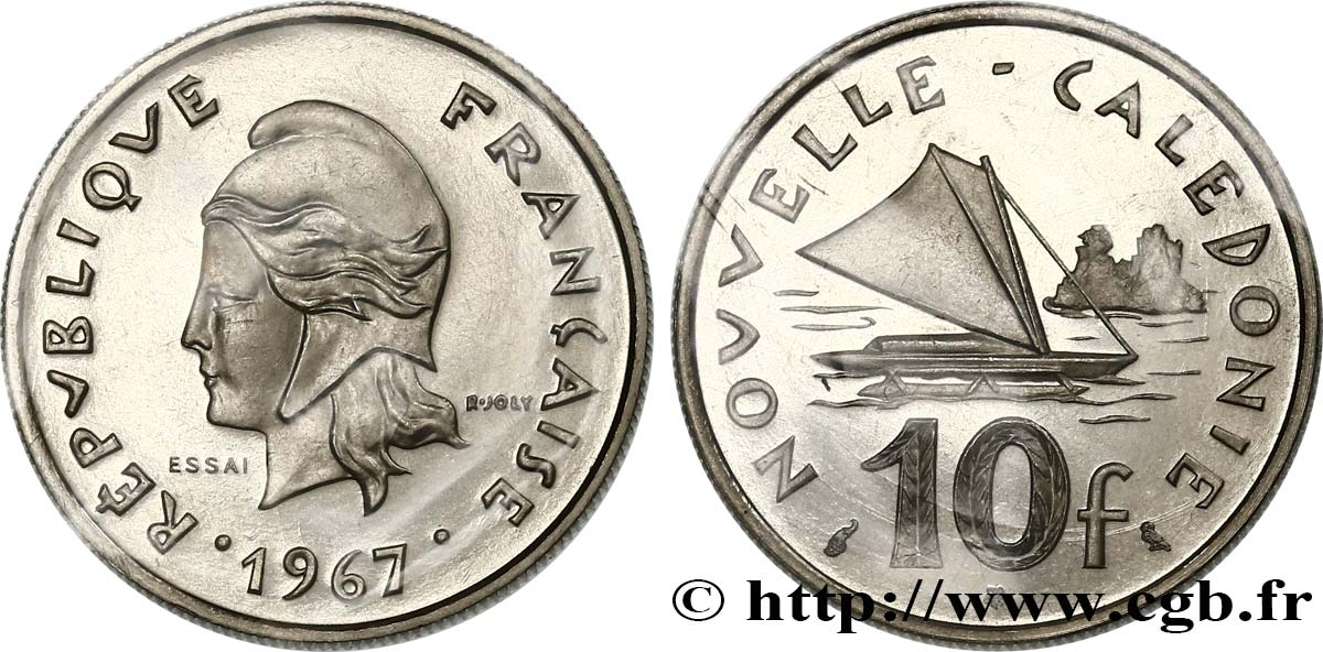 NEW CALEDONIA Essai de 20 Francs Marianne / buffles 1967 Paris MS