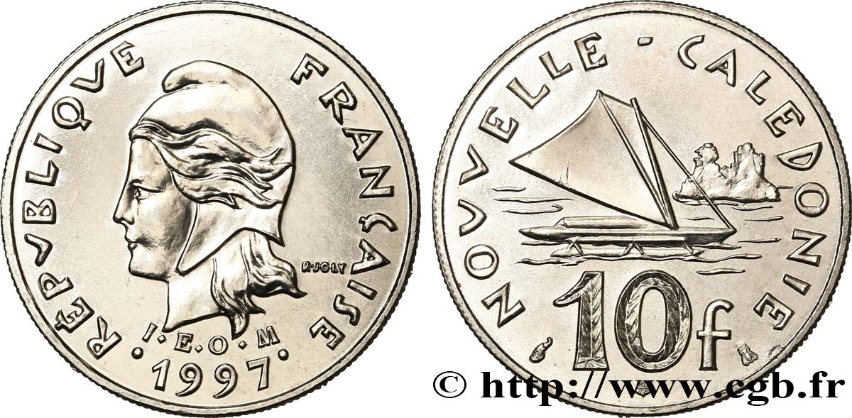 NEUKALEDONIEN 10 Francs I.E.O.M. 1997 Paris fST 