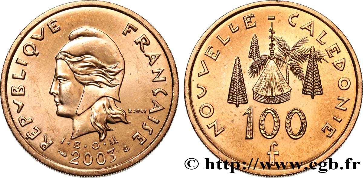 NEUKALEDONIEN 100 Francs I.E.O.M. 2003 Paris fST 