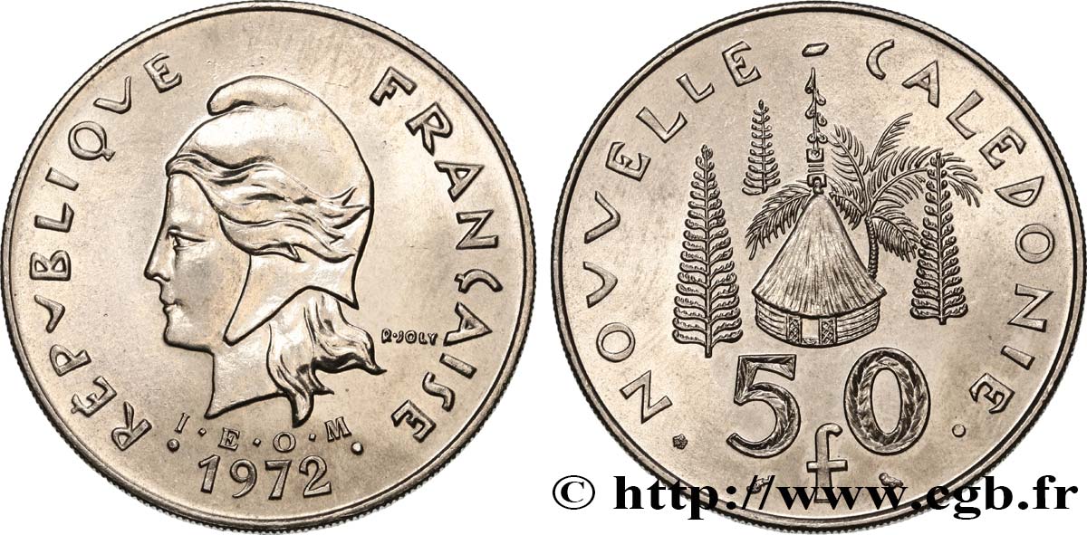 NUEVA CALEDONIA 50 Francs I.E.O.M. 1972 Paris SC 
