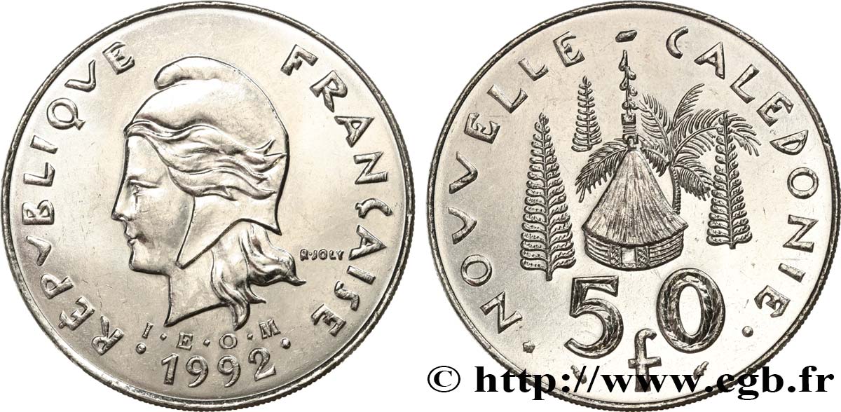 NEW CALEDONIA 50 Francs I.E.O.M. 1992 Paris MS
