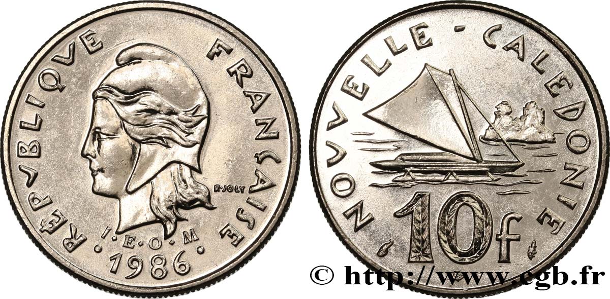 NEW CALEDONIA 10 Francs I.E.O.M. 1986 Paris MS 