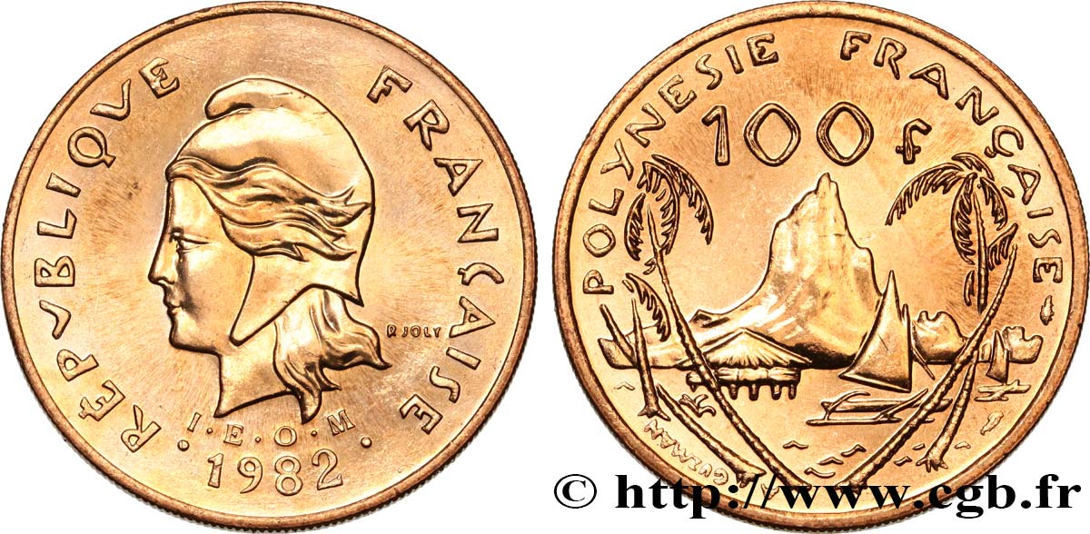 POLYNÉSIE FRANÇAISE 100 Francs I.E.O.M. 1982 Paris SPL 