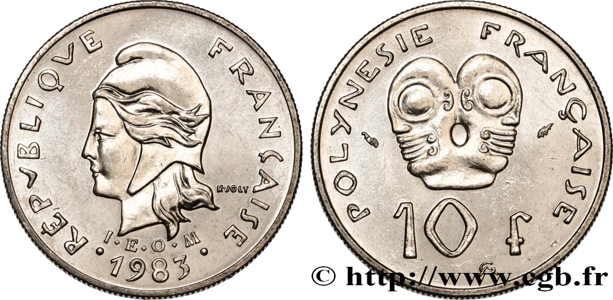 POLINESIA FRANCESA 10 Francs I.E.O.M. 1983 Paris SC 