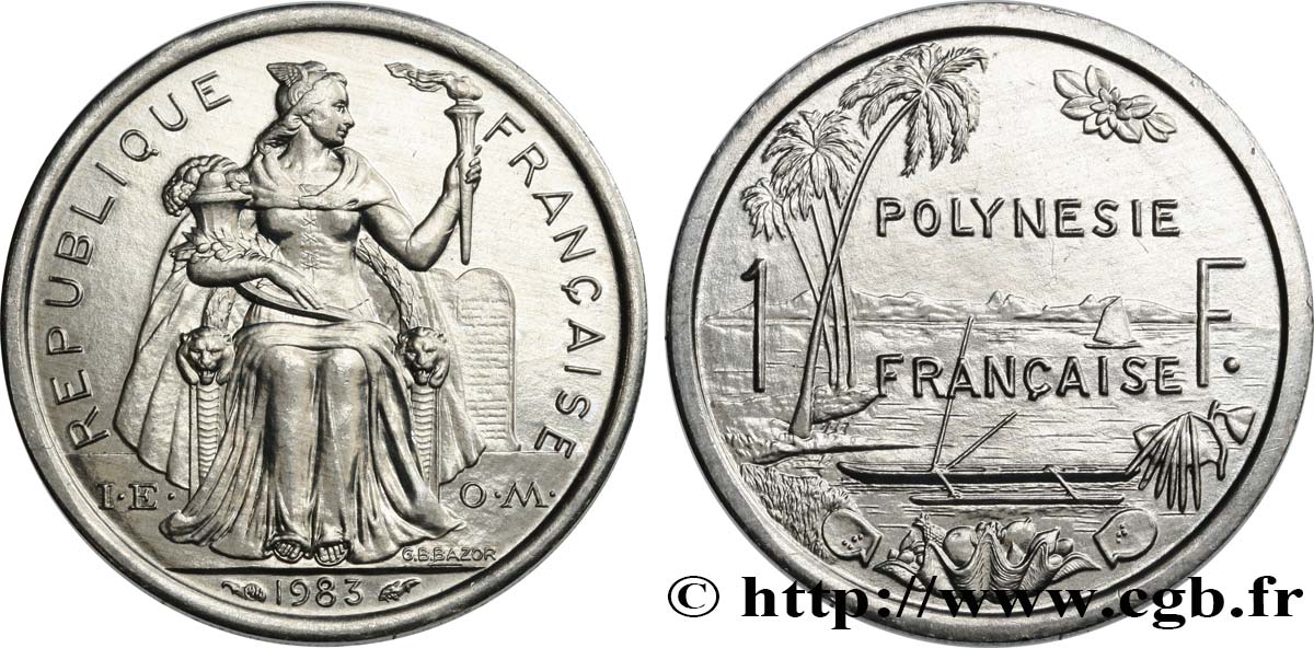 POLYNÉSIE FRANÇAISE 1 Franc I.E.O.M.  1983 Paris SPL 