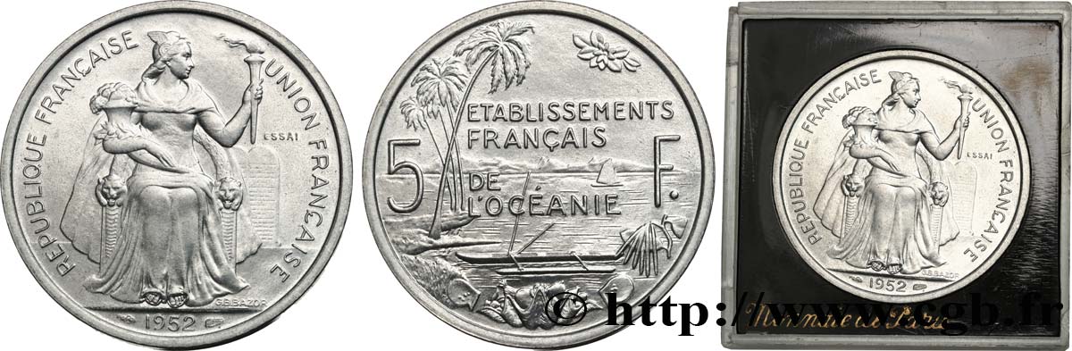 POLYNÉSIE FRANÇAISE - Océanie française Essai de 5 Francs 1952 Paris FDC