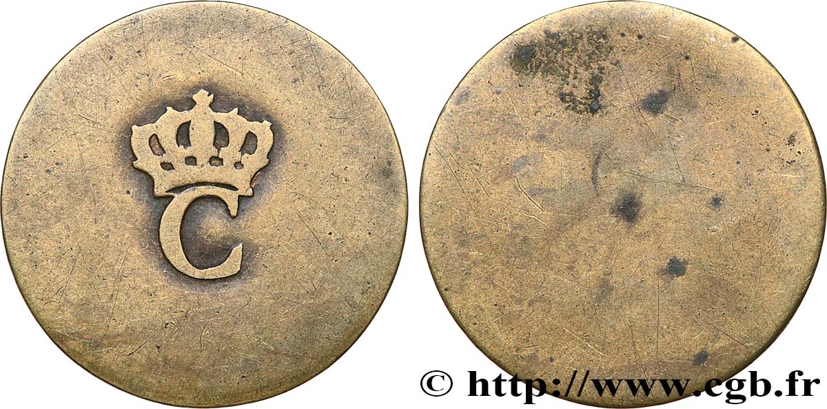COLONIES FRANÇAISES - Louis XVI 1 Sol Tampé ou Estampé (sous marqué) 3er type N.D. TB