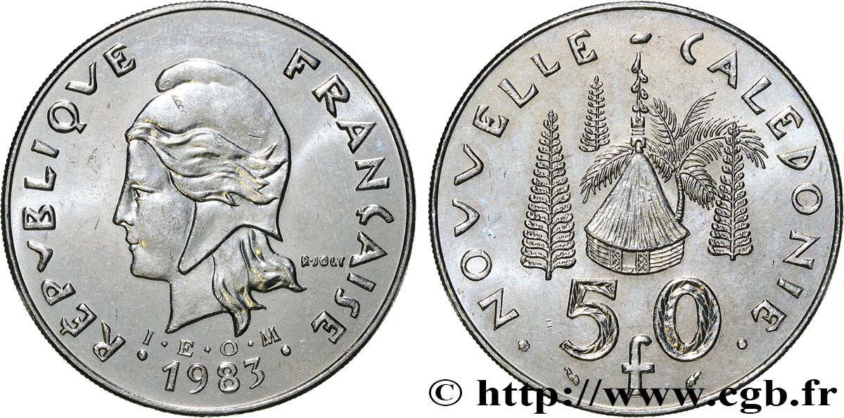 NEW CALEDONIA 50 Francs I.E.O.M. 1983 Paris AU 