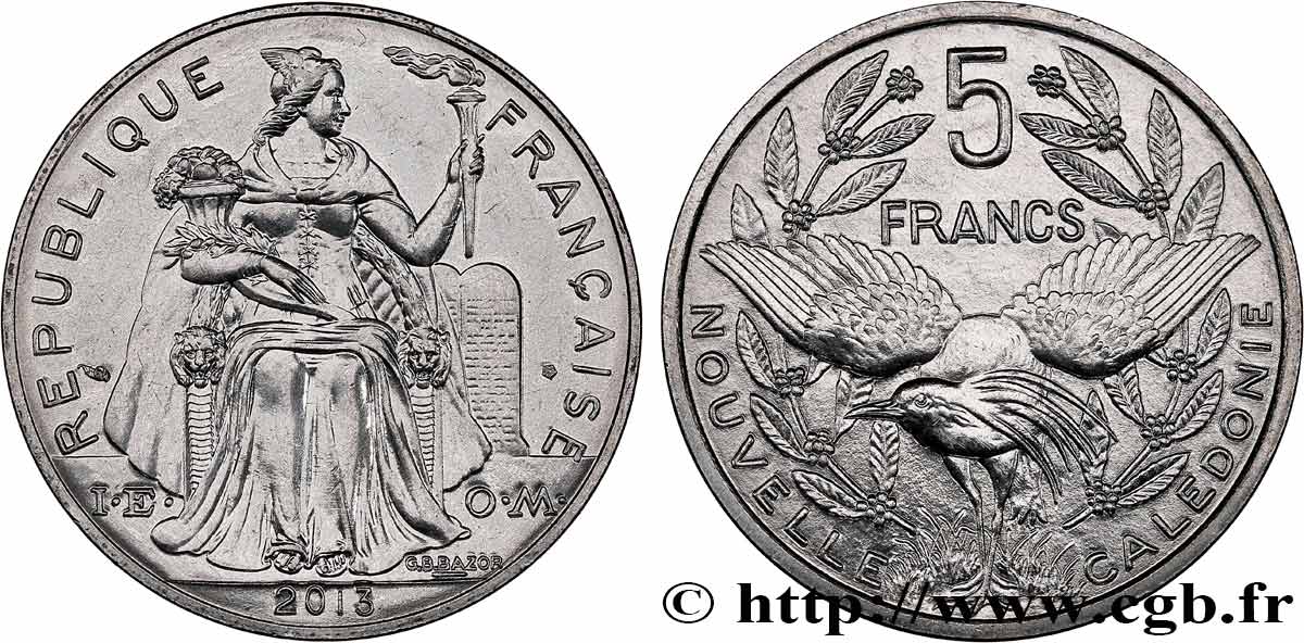 NEW CALEDONIA 5 Francs I.E.O.M. 2013 Paris MS