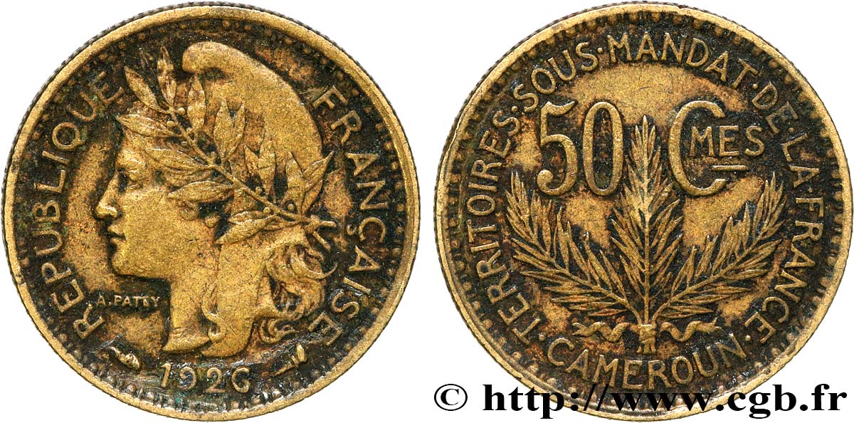KAMERUN - FRANZÖSISCHE MANDAT 50 Centimes 1926 Paris SS 