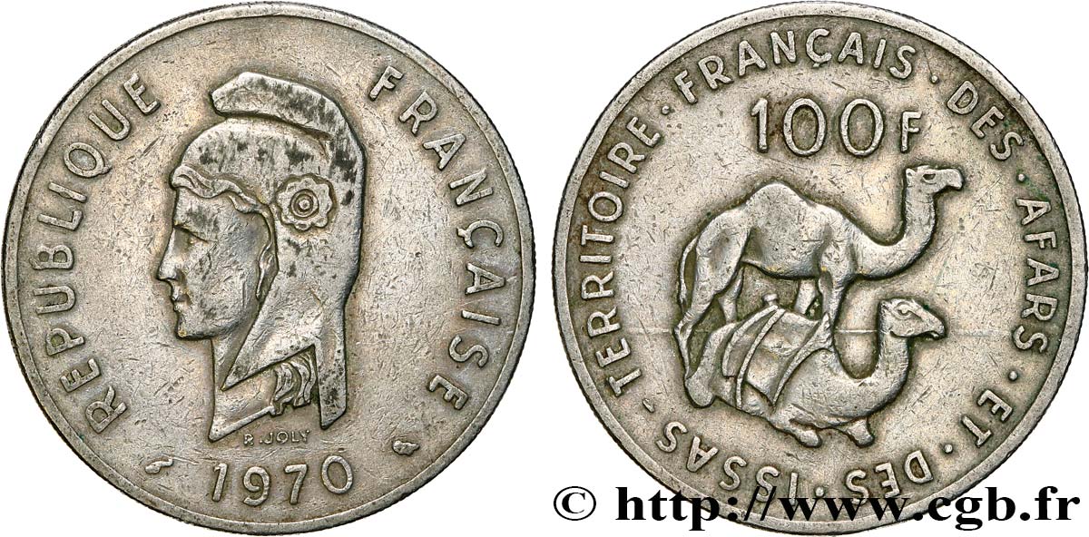 DJIBUTI - French Territory of the Afars and Issas  100 Francs 1970 Paris XF 