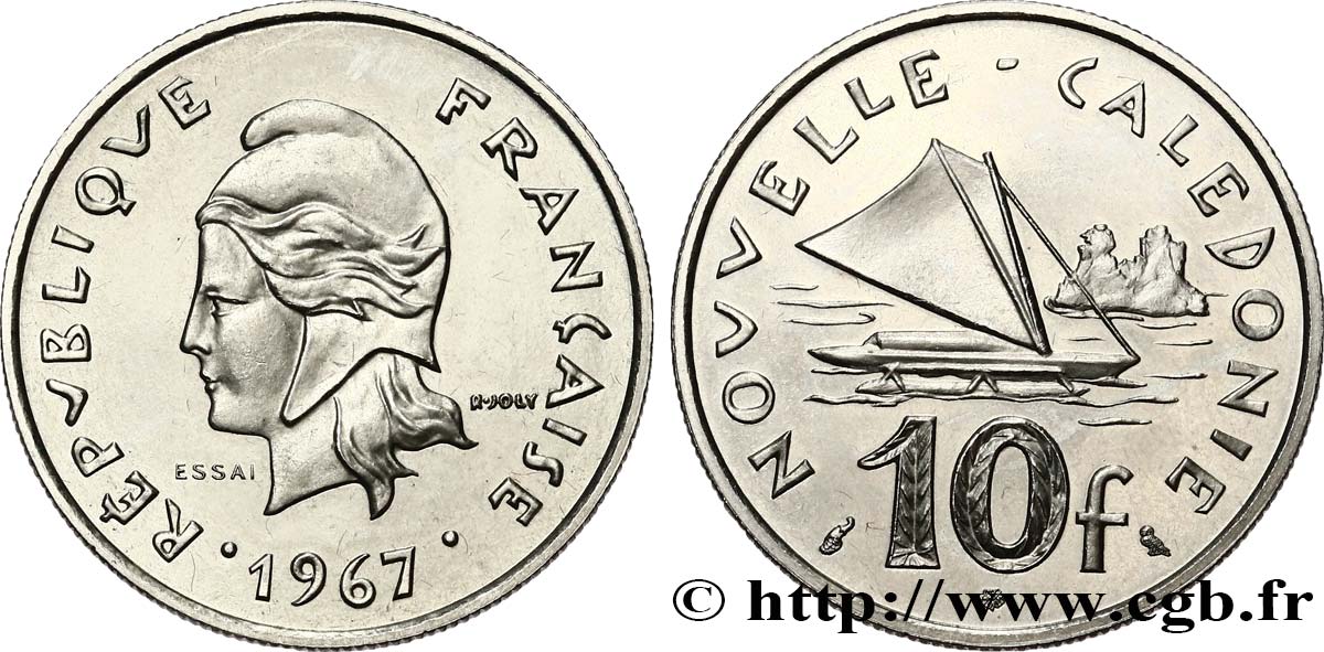 NUOVA CALEDONIA Essai de 10 Francs 1967 Paris MS 