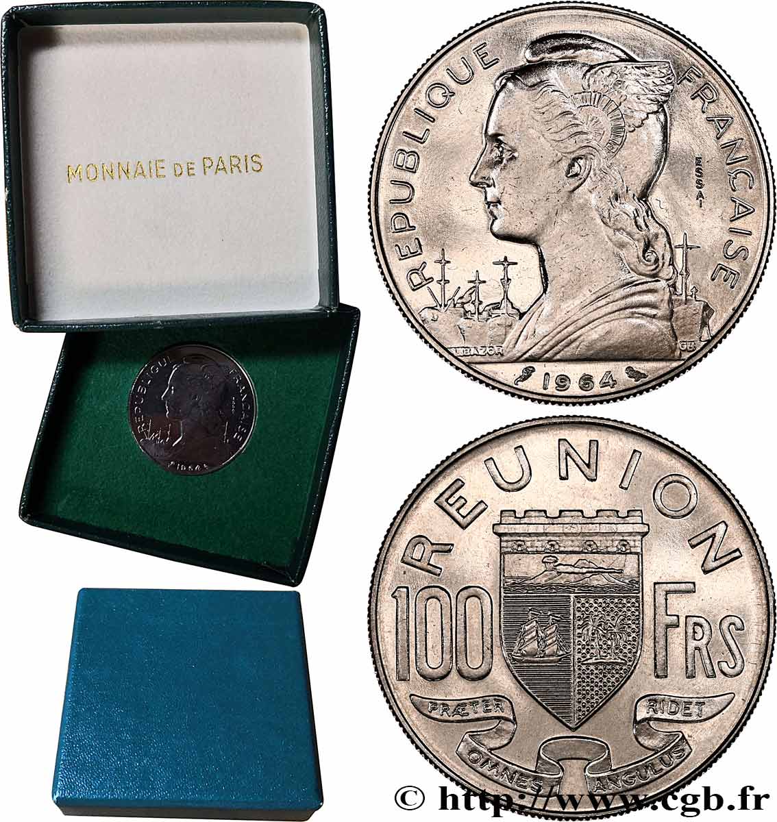REUNION INSEL 100 Francs Essai 1964 Paris fST 