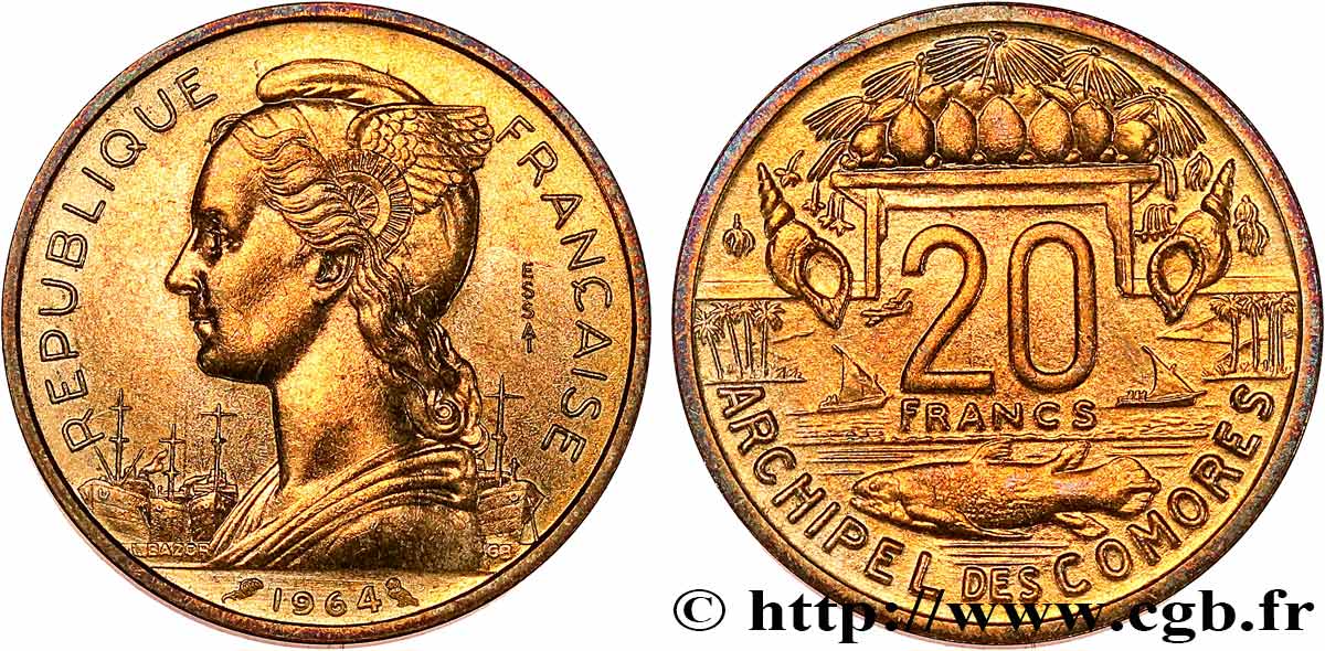 COMORES - Archipel Essai de 20 Francs 1964 Paris SUP