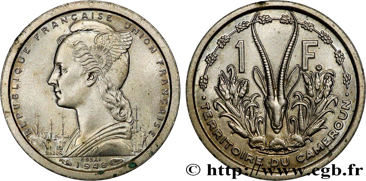 CAMEROUN - UNION FRANÇAISE Essai de 1 Franc 1948 Paris SPL