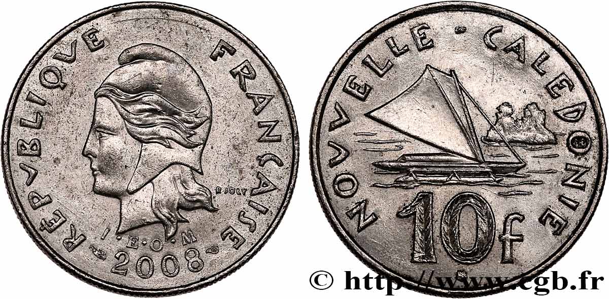 NEW CALEDONIA 10 Francs I.E.O.M. 2008 Paris AU 