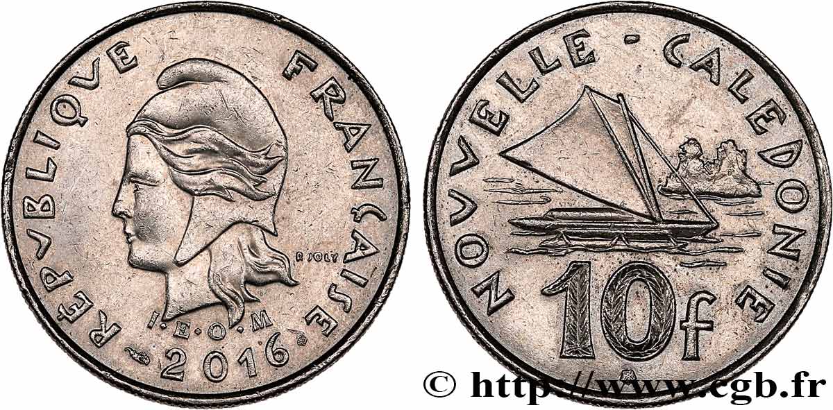 NEW CALEDONIA 10 Francs I.E.O.M. 2016 Paris AU 
